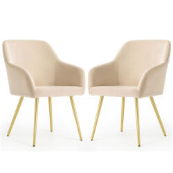 AKORD Furniture Factory AKORD Estelle Kárpitozott Szék Welúr Bézs Arany Lábakkal 2 db (AKO-ESTELLE-BEG)
