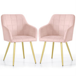 AKORD AKORD LUXANO Kárpitozott Szék Welúr Púder Rózsaszín Arany Lábakkal (AKO-LUXANO-PPG)