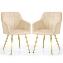 AKORD LUXANO kárpitozott szék welúr bézs arany lábakkal (AKO-LUXANO-BEG)