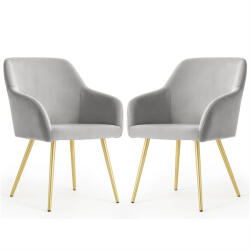 AKORD AKORD Estelle kárpitozott szék welúr szürke arany lábakkal (AKO-ESTELLE-GRG)