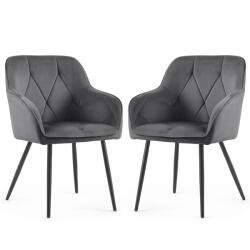 AKORD AKORD DIAMANTE kárpitozott szék welúr sötét grafit fekete lábakkal (AKO-DIAMANTE-DGB)