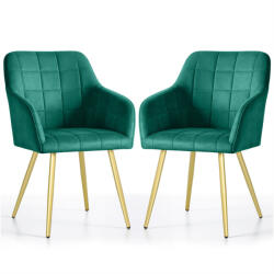 AKORD AKORD LUXANO Kárpitozott Szék Welúr Palackzöld Arany Lábakkal (AKO-LUXANO-BGG)