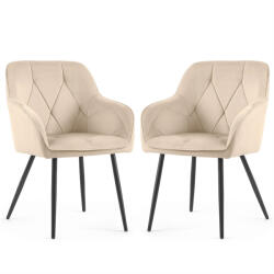AKORD Furniture Factory AKORD DIAMANTE kárpitozott szék welur bézs fekete lábakkal (AKO-DIAMANTE-BEB)