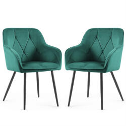 AKORD DIAMANTE kárpitozott szék welur butelkazöld fekete lábakkal (AKO-DIAMANTE-BGB)
