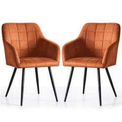 AKORD AKORD LUXANO Kárpitozott Szék Welúr Réz Fekete Lábakkal 2 db (AKO-LUXANO-RTB)