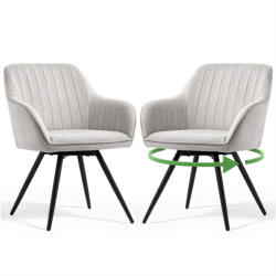 AKORD AKORD TURNO Forgó Szék Welur Szürke Fekete Lábakkal 2 db (AKO-TURNO-GRB)