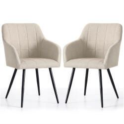 AKORD LUXANO kárpitozott szék Lumos anyag bézs fekete lábak négyzetes steppelés (AKO-LUXANO-BEBS25)