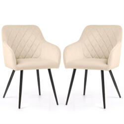 AKORD AKORD VELTO kárpitozott szék welur bézs rombusz steppelt fekete lábak (AKO-VELTO-BEB)