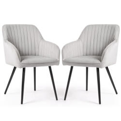 AKORD AKORD Florence Kárpitozott Étkezőszék Bársony Szürke Fekete Lábakkal 2 db (AKO-FLORENCE-GRB)