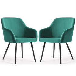 AKORD AKORD ESTELLE kárpitozott szék welur üvegzöld fekete lábakkal (AKO-ESTELLE-BGB)