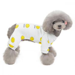  Kutyaruha - Puha és meleg overál - overall - Kezeslábas - Smiley mintával , kényelmes és stílusos - M - fehér