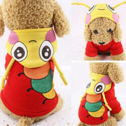  Kutyaruha - Kutyapulóver - Kutyapulcsi - Kukac mintás, kapucnis - L