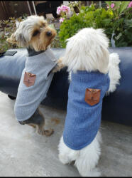  Kutyaruha - Stílusos, zsebes kutyatrikó - kétféle színben - M - kék