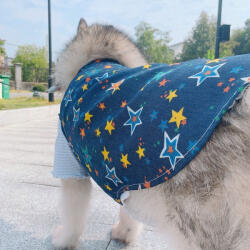  Kutyaruha - Kutyamellény - Ujjatlan Farmer Kutyamellény - Csillagos Mintával - nagy kutyáknak 4XL - 6XL - 5XL - kék