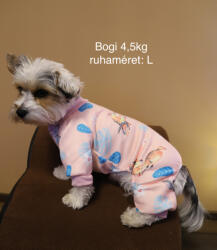  Kutyaruha - Meleg, overál vagy overall kezeslábas szarvasos mintával - kétféle színben - 2XL - rózsaszín