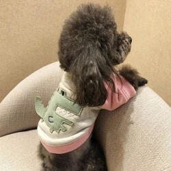  Kutyaruha - Kutyapulóver - Kutyapulcsi - Krokodil mintás - kétféle színben - L - szürke-zöld / rózsaszín krokodillal