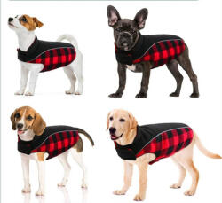 Petgear Kutyaruha - Tépőzáras kifordítható mellény - Piros kockás - L