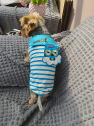  Kutyaruha - Bagoly mintás, csíkos trikó - S