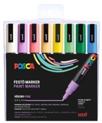 Uni Dekormarker készlet, 0, 9-1, 3 mm, UNI "Posca PC-3M", 8 különböző pasztell szín (2UPC3MPASZTELL)