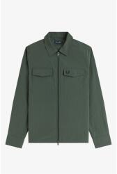 Fred Perry Риза с дълъг ръкав Fred Perry Men's Long Sleeve Zip Overshirt - Court Green 36A