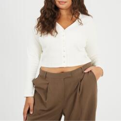 Brave Soul Дамска фланелка с дълъг ръкав Brave Soul Womens Plus Size Long Sleeve Top with Popper Fastening - Cream