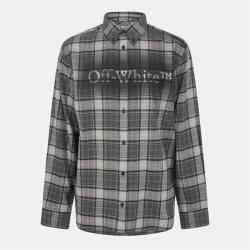 OFF WHITE Риза с дълъг ръкав OFF WHITE Men's Spray Flannel Long Sleeve Patterned Shirt - Dark Grey