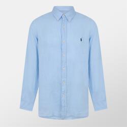 Ralph Lauren Риза с дълъг ръкав Polo Ralph Lauren Linen Long Sleeve Shirt - Office Blue