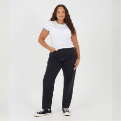 Brave Soul Plus Size Short Sleeve T-shit with Leopard Print Neck and Sleeve Rib - White/Leopard