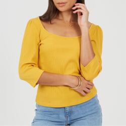 Brave Soul Womens Puff Sleeve Square Neck Top - Sunflower