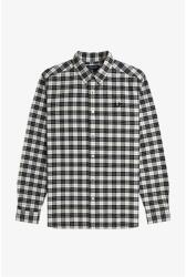 Fred Perry Риза с дълъг ръкав Fred Perry Men's Tartan Long Sleeve Oxford Shirt - Ecru 560