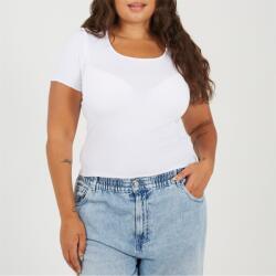 Brave Soul Тениска Brave Soul Plus Size Basic Ribbed Short Sleeve T-shirt - White