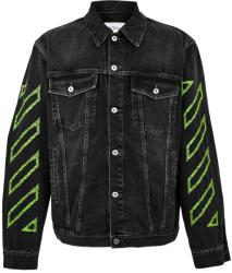 OFF WHITE Яке OFF WHITE Men's Black Arrow Outline Cotton Long Sleeve Denim Jacket - Vintage Black