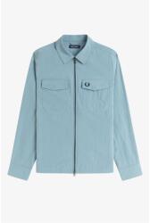 Fred Perry Риза с дълъг ръкав Fred Perry Men's Long Sleeve Zip Overshirt - Stock Blue Z20