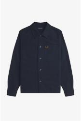 Fred Perry Риза с дълъг ръкав Fred Perry Men's Brushed Twill Cotton Long Sleeve Overshirt - Navy 608