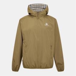 AQUASCUTUM Men's Reversible Check Hooded Long Sleeve Rain Anorak - Khaki
