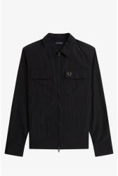 Fred Perry Риза с дълъг ръкав Fred Perry Men's Long Sleeve Zip Overshirt - Black 236
