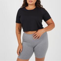 Brave Soul Дамска тениска Brave Soul Womens Plus Size Cropped Round Neck T-shirt - Black