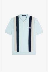 Fred Perry Блуза с яка Fred Perry Men's Vertical Stripe Zipped Short-Sleeve Polo Shirt - Light Ice R30