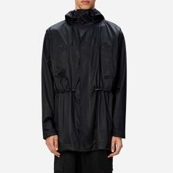 RAINS Men's Bold Long Trench Coat - Black Grain
