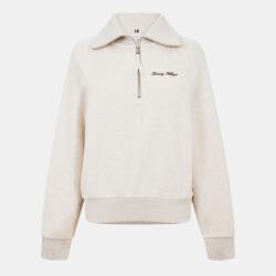 Tommy Hilfiger Women's Script Quarter Zip Fleece - Heather Oatmilk