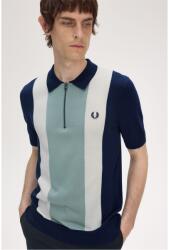 Fred Perry Блуза с яка Fred Perry Men's Vertical Stripe Zipped Short-Sleeve Polo Shirt - Tennis Blue Y90