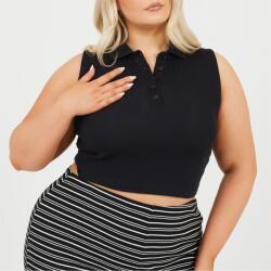 Brave Soul Дамски потник Brave Soul Womens Plus Size Vest with Collar and Buttons - Black