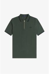 Fred Perry Блуза с яка Fred Perry Men's Crepe Zipped Short-Sleeve Polo Shirt - Court Green X89