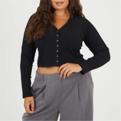 Brave Soul Дамска фланелка с дълъг ръкав Brave Soul Womens Plus Size Long Sleeve Top with Popper Fastening - Black