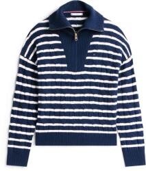 Tommy Hilfiger Women's Quarter Zip Long Sleeve Fleece Pullover - Dark Night Navy
