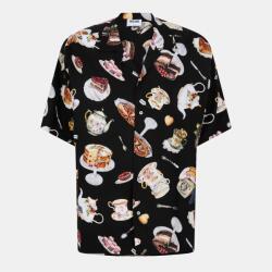 Moschino Риза с къс ръкав MOSCHINO Men's Short Sleeve Patterned Relaxed Fit Shirt - Black