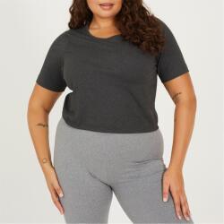 Brave Soul Дамска тениска Brave Soul Womens Plus Size Cropped Round Neck T-shirt - Charcoal