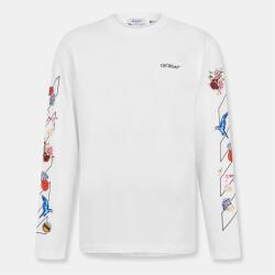 Off White Тениска Off White Men's Diag Skate T Long Sleeve T-Shirt - White-Black