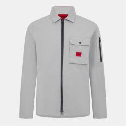 Hugo Риза с дълъг ръкав Hugo Mens HUGO Emmond Cotton Long Sleeve Zip Overshirt - Contemporary Design with Logo Detail - Grey 039