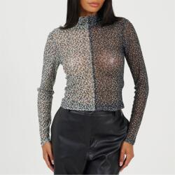 Brave Soul Дамска тениска Brave Soul Womens Printed Mesh Long Sleeve T-Shirt - Black/Cream
